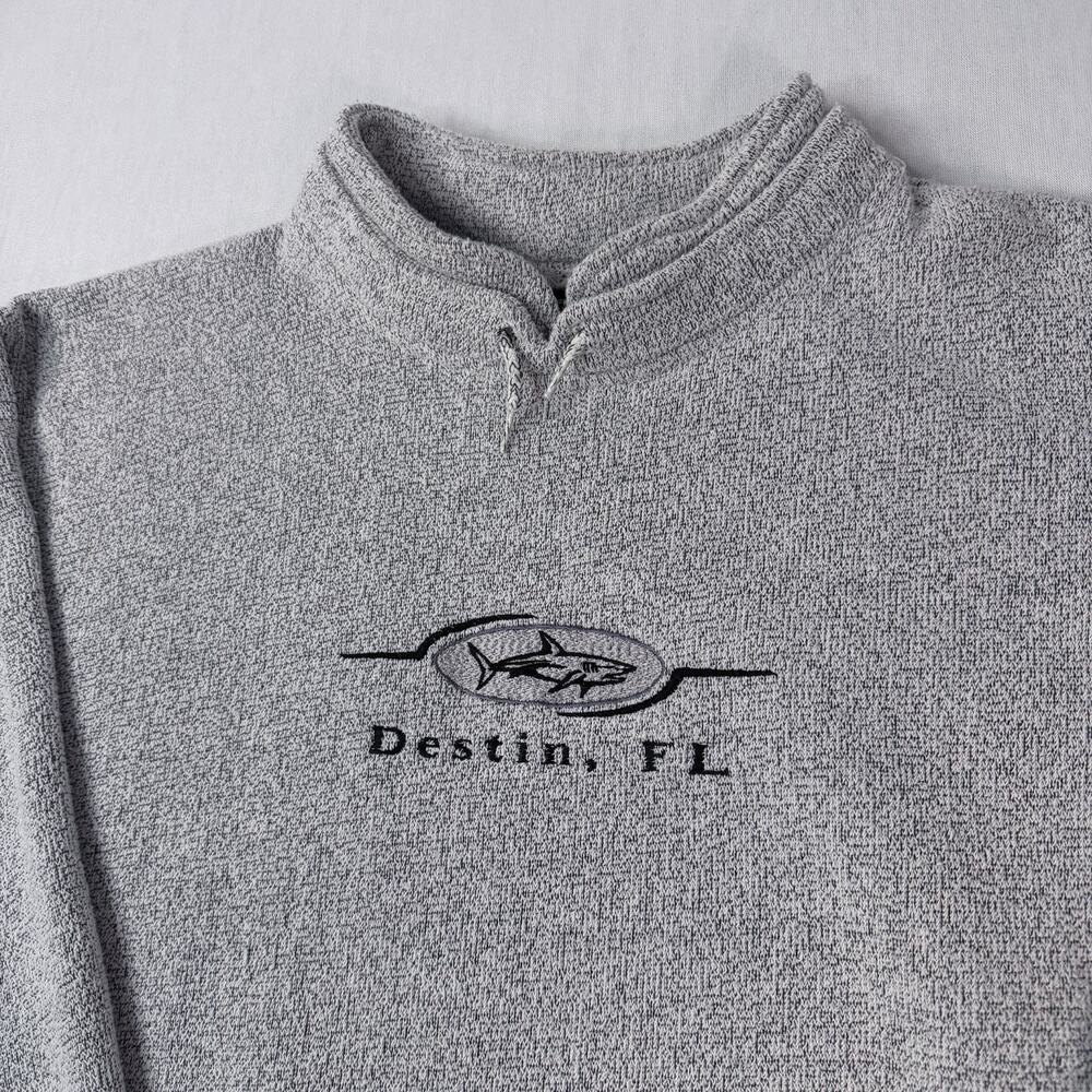 Vtg 90s Exist Sports USA Made Destin Florida Mock Nautical Pullover Sweater XL